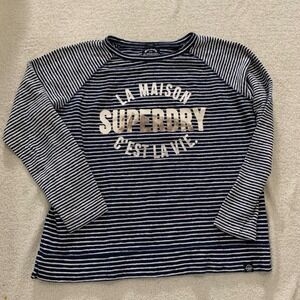 Superdry Striped Long‎ Sleeve Tee La Maison C'est La Vie Top Large